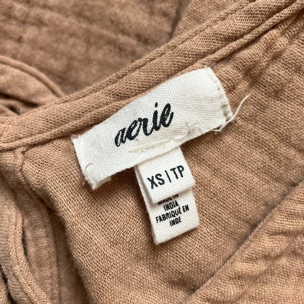 Aerie Pool-To-Party Cotton Dress Cappuccino Tan size XS - Picture 10 of 10